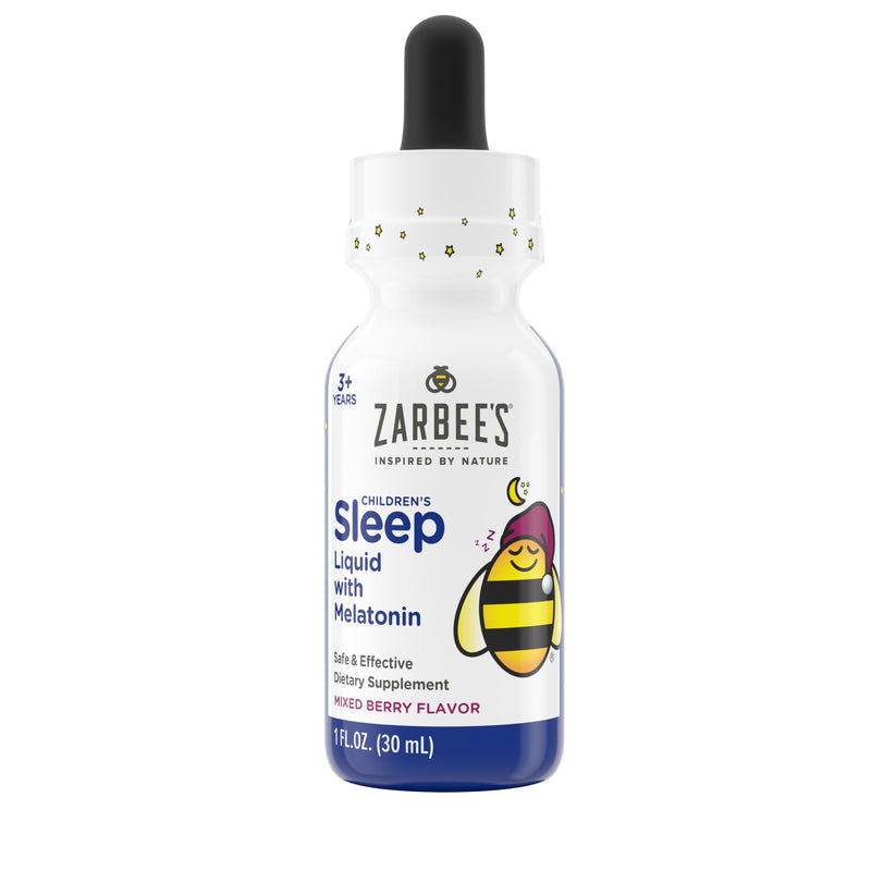 Zarbee's Kids Sleep Supplement Liquid with 1mg Melatonin; Drug-Free & Effective; Easy to Take Natural Berry Flavor for Children Ages 3 and Up; 1 Fl Oz Bottle Berry Liquid 1 Fl Oz (Pack of 1)