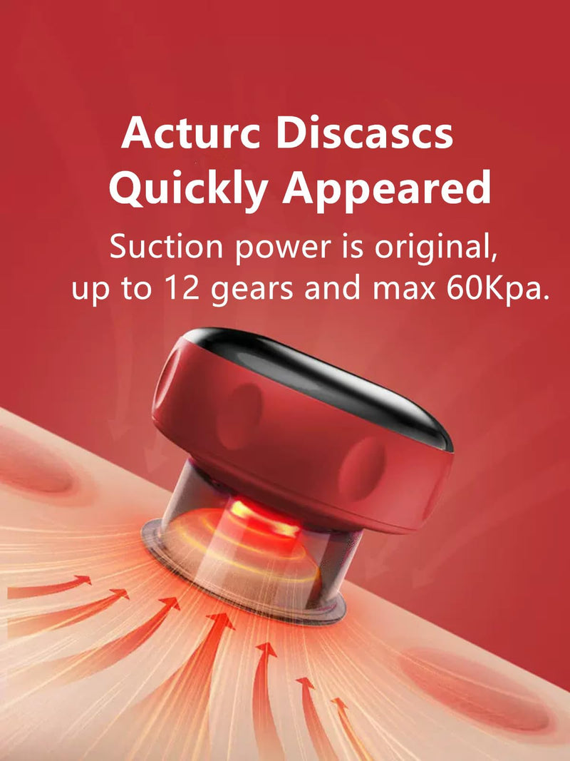 [Australia] - The Original 5-in-1 Smart Cupping Therapy Massager, Red Light Therapy for Targeted Pain Relief, Knots, Aches, Muscle Soreness, Circulation, Portable Electric Massager Cupping Kit-Dark Black 