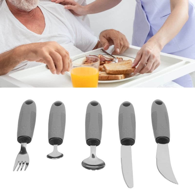 [Australia] - Adaptive Utensils for Hand Tremors, Arthritis and Parkinsons, Weighted Knives Fork and Spoons Stainless Steel Silverware Set, Elderly Weak Hand Grip & Handicapped Eating Utensils 