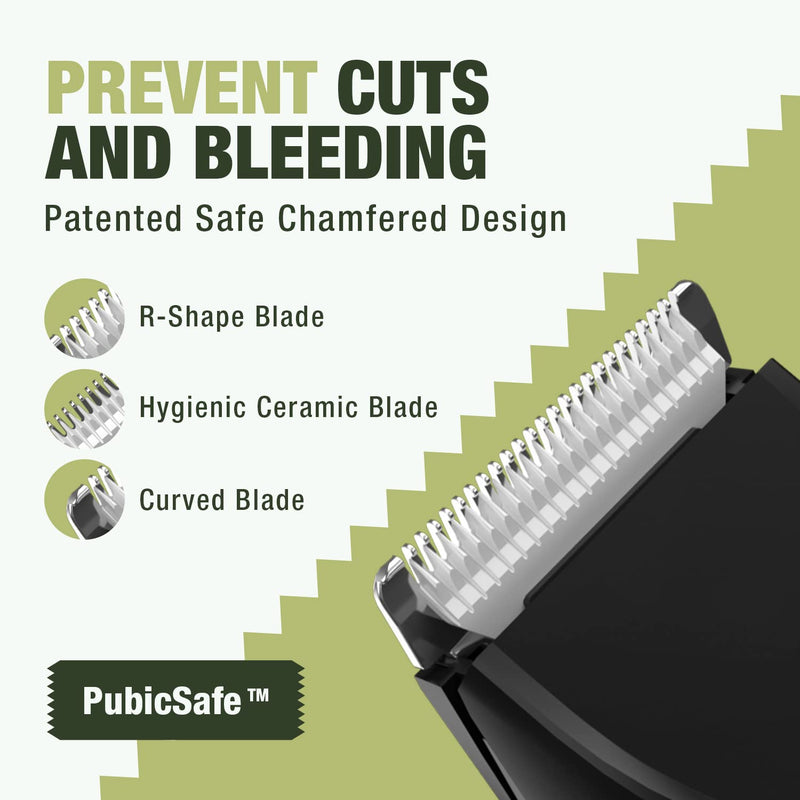 [Australia] - SUPRENT IPX7 Waterproof Body Trimmer for Men & Women, Ceramic Blade, 90 Mins Battery Life, Bikini Trimmer, Adjustable Guard, PubicSafe™ Tech Silver 