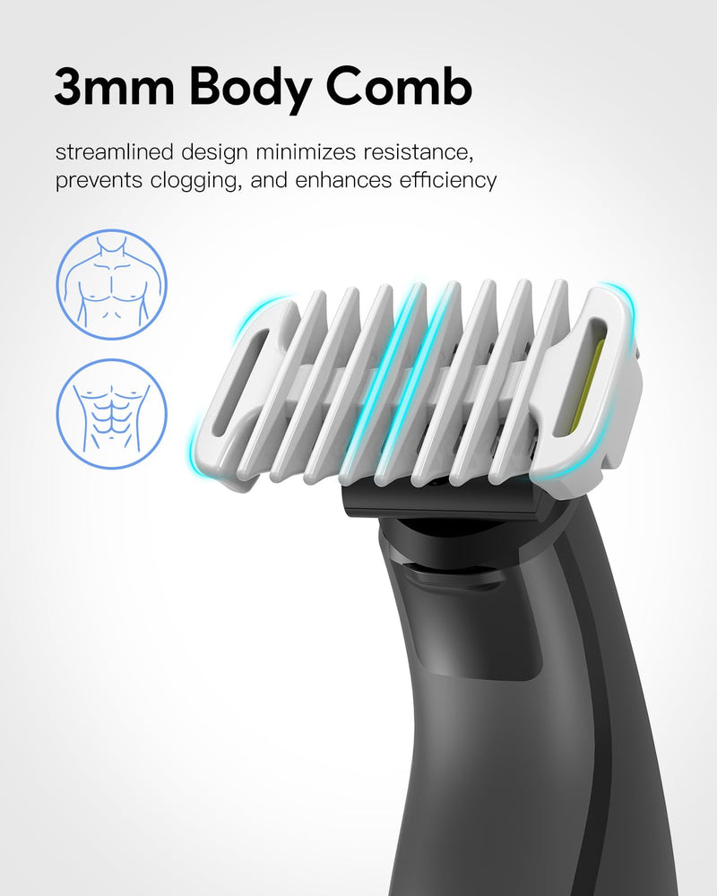 [Australia] - Attachments Intimate Skin Protection 3mm Body Comb with 1/2/3/5mm Protective Comb Set for O Blade QP2520 QP2530 QP2620 QP2630 QP6551, Electric Shaver Attachments Oblade Accessories, 8 Pieces 