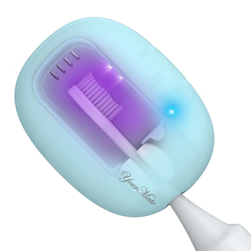 [Australia] - YourMate Rechargerable Toothbrush Sanitizer Case Travel Toothbrush Covers Case with Holder for Houshold and Traveling or Business Trip Blue 