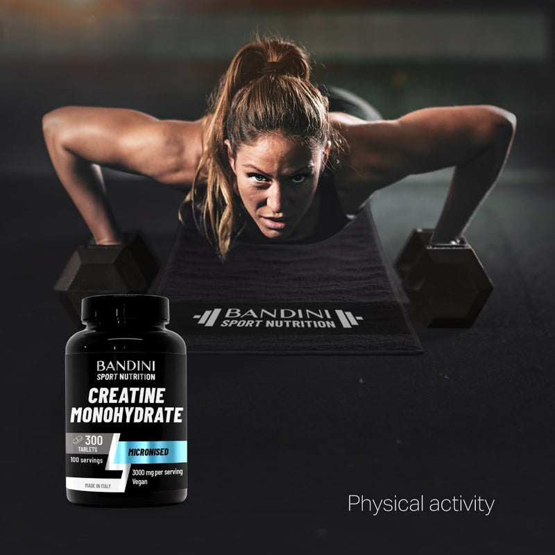 Bandini® Creatine Monohydrate 300 Tablets - 3000mg per dose - Supplement for Energy, Training & Gym - Pre Workout for Men & Women - Alternative to Powder - Vegan Micronised Creatin - Keto Unflavoured 300 count (Pack of 1)