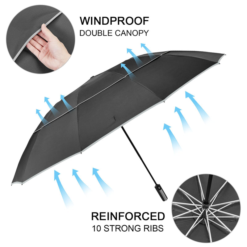 G4Free 62 Inch Windproof Inverted Umbrella + 46inch Inverted Umbrella with Carabiner Handle