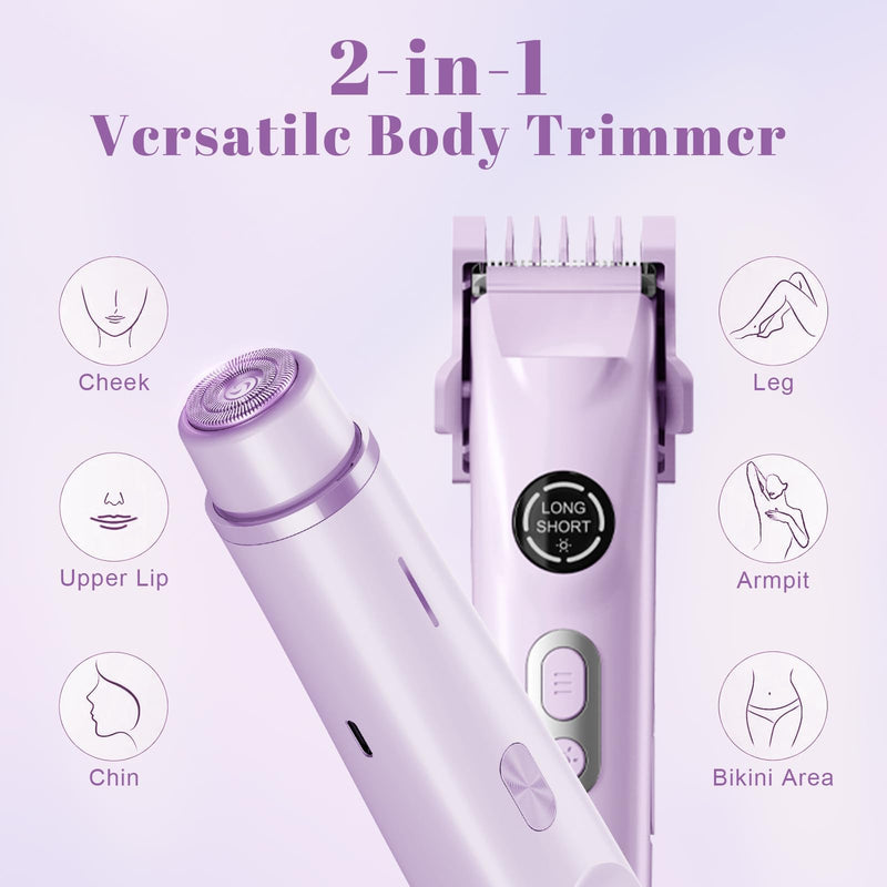 [Australia] - 4-in-1 Waterproof Electric Bikini Trimmer & Body Hair Trimmer& Electric Razors for Shaving Woman- Rechargeable Shaver - IP7-compact for Travel 