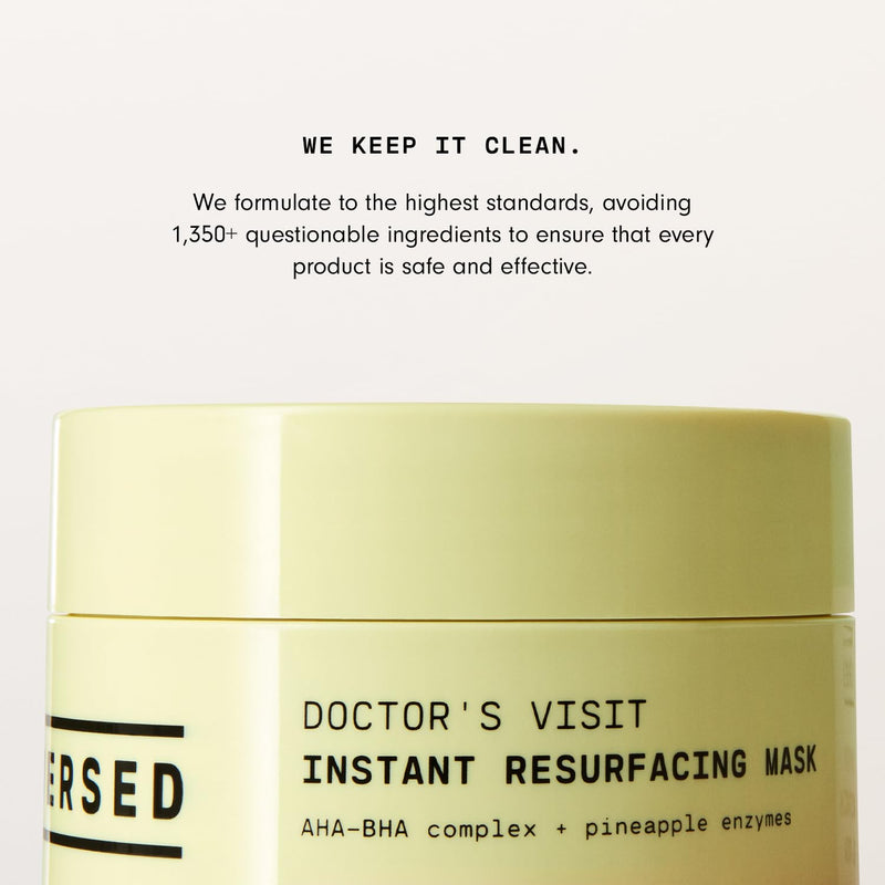 Versed Doctor’s Visit Instant Resurfacing Face Mask - AHA, BHA and Enzyme Exfoliating Mask Helps Reduce Hyperpigmentation - Smooth and Moisturize Skin with Vitamin C - Vegan (1.7 fl oz) 1.7 Fl Oz (Pack of 1)