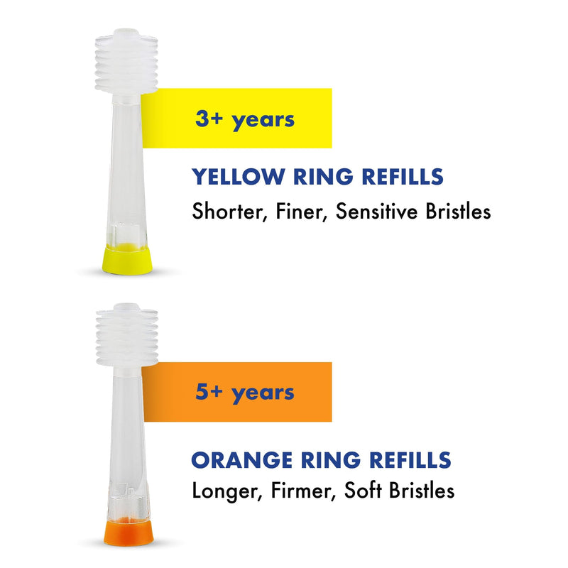 [Australia] - Brilliant Oral Care Kids Sonic Toothbrush Soft Replacement Heads, for Children Ages 5+, Orange, 2 Pack 2 Count (Pack of 1) Orange (Soft Bristles) 