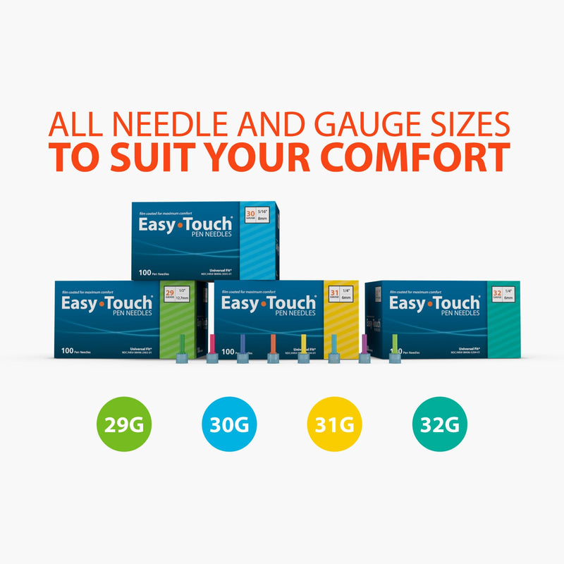 [Australia] - Easy Touch Insulin Pen Needles - 29G, 1/2-Inch (12.7mm), Box of 100 29G, 1/2" (12.7mm) 