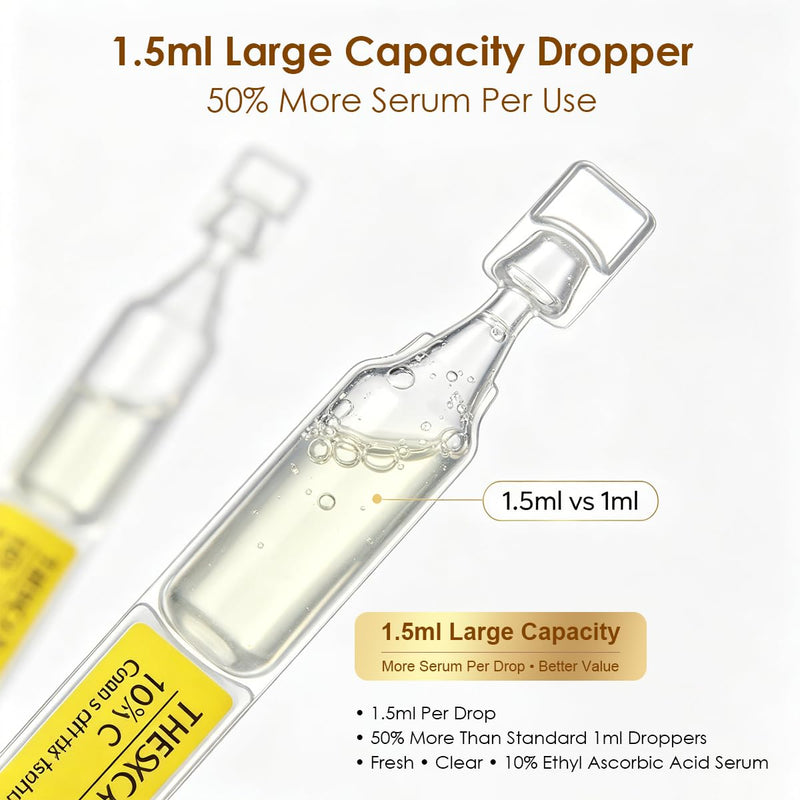 10% Vitamin C Fresh Single-Dose Ampoules 45ml for Brighter-Looking Skin | 10% Ethyl Ascorbic Acid + Ferulic Acid + Vitamin E/Gentle formula suitable/brighter-looking skin