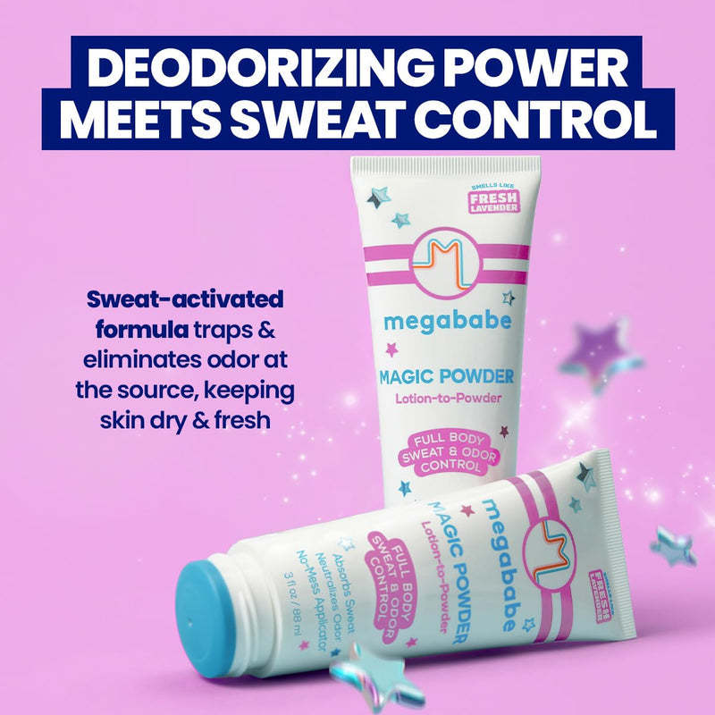 Megababe Magic Powder, Sweat & Odor Absorbing, Talc-Free, 3 fl oz