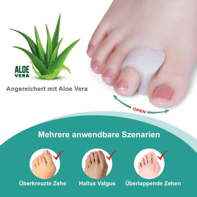 [Australia] - Sosede Pack of 8 silicone toe separators for hallux valgus correction - women and men, silicone toe separators, hammer toe correction, toe protection, toe spacer and stretcher 