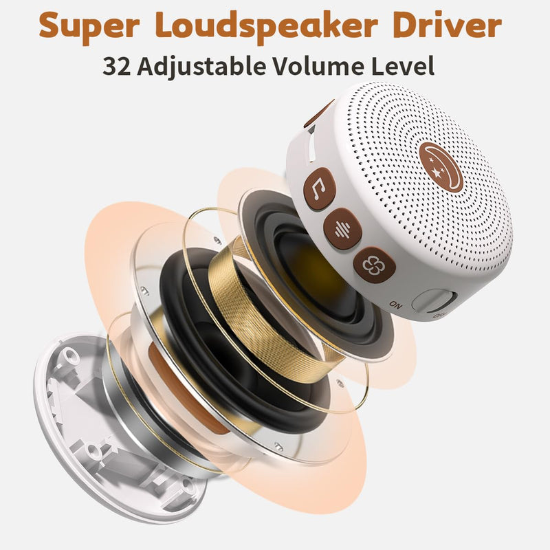 [Australia] - Mini Portable Sound Machine White Noise Machine with 30 Soothing Sounds for Baby Kids Adults Sleeping 32 Volume Levels Rechargeable Brown Noise Sleep Machine for Office Privacy Travel Sound Therapy 