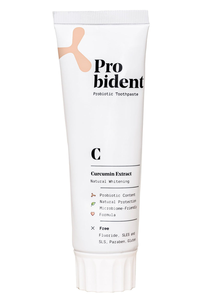 | New Generation Toothpaste with Active Probiotics | Toothpaste for Bad Breath, Whitening, Gum Health with Oral Probiotics & Natural Extracts, 2.5 oz. (Curcumin Extract)