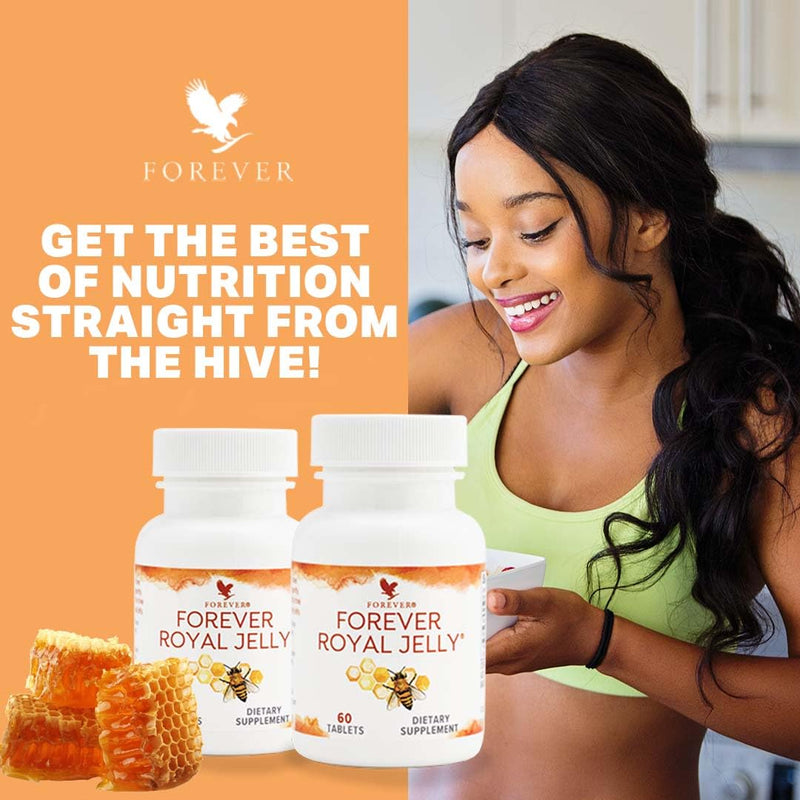 [Australia] - Forever Royal Jelly by Forever Living, 60 Tablets, 100% Natural Energy Supplements, Fed Like a Queen with These Energy Supplements, Supports Health and Wellness. 60 Count (Pack of 1) 