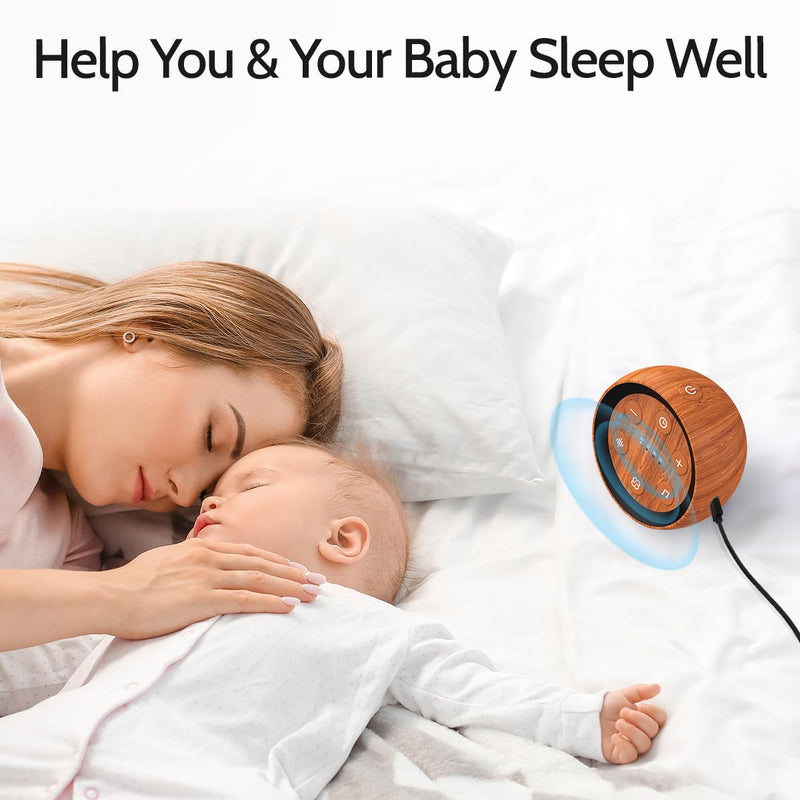 [Australia] - Sleep Sound Machine White Noise Machine with 32 Calming Sounds Loud Speaker 36 Volume Levels Pink Brown Noise Machine for Baby Kid Adult with 4 Timer Noise Canceling Machine for Office Privacy Wood Grain 