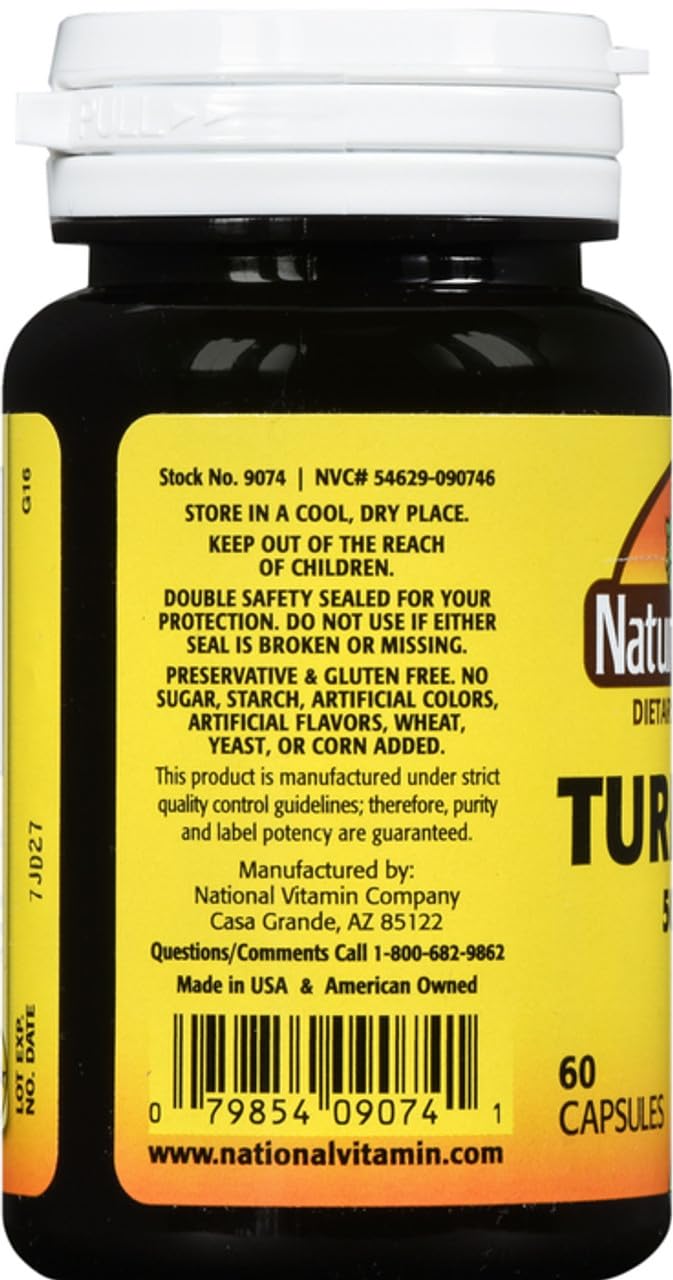 Nature's Blend Turmeric 500mg, 60 Capsules, (Pack of 2)