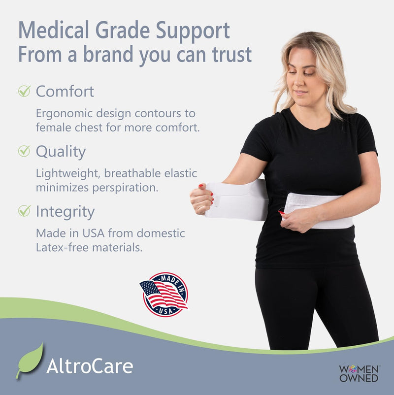 Women's Rib Brace and Support Belt for Bruised, Fractured or Dislocated Ribs. Compression Wrap Contours to Female chest. (Universal Female) One Size