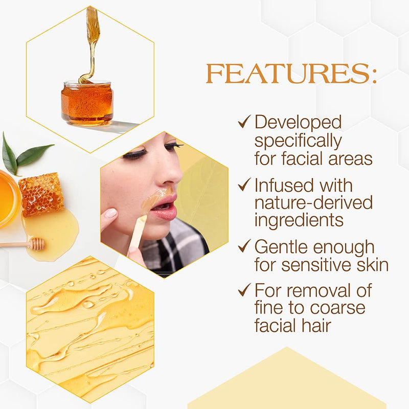 [Australia] - GiGi Facial Honee Wax - Hair Removal Soft Wax for Face and Delicate Skin, 14 oz 14 Ounce (Pack of 1) 