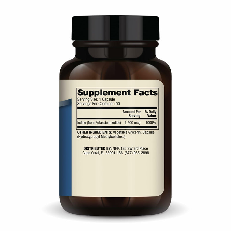[Australia] - Dr. Mercola Iodine - 1,500 mcg Iodide - Supports Thyroid & Metabolic Function - Licaps Capsules - Non-GMO, Gluten-Free & Soy-Free - 90 Capsules (90 Servings) 