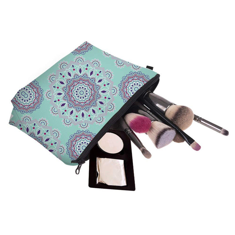 Deanfun Cosmetic Bag for Women, Stone Water-resistant Makeup Bags Lattice Printing Mini Backpack Roomy Toiletry Pouch Travel Accessories Gifts (Mandala 51456+DMNSB-310)