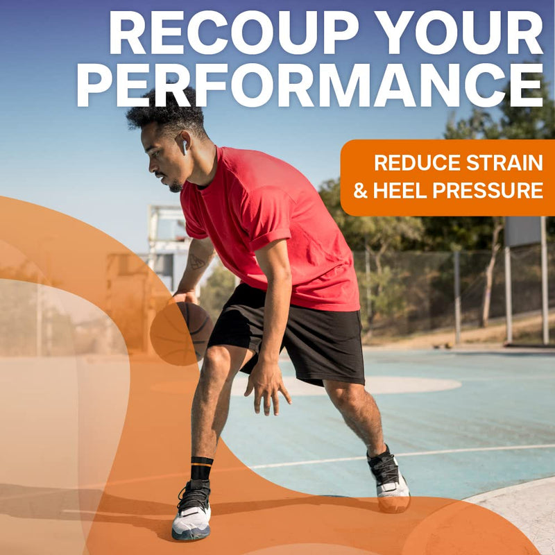 Treat My Feet Compression Ankle Brace with Silicone Ankle Support and Copper - Plantar Fasciitis Brace for Foot Pain & Achilles Tendonitis Relief - Ankle Brace for Women & Men - Large Size 1