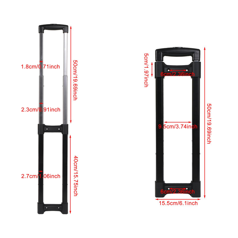 RDEXP R003 Plastic 50x14.8cm for 20inch Traveling Luggage Telescopic Handle Replacement Part Suitcase Pull Out Rod Spare