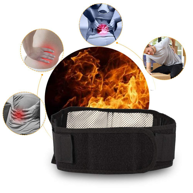 Zyyini Lumbar Support Belt, New Tourmaline Self-Heating Magnetic Belt, Black Magnetic Waist Belt, Support Waist And Maintain A Good Posture, Help To Relieve Pain