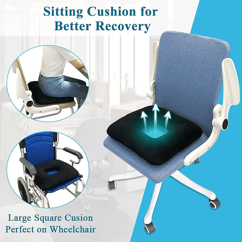 [Australia] - AOSSA Hemorrhoid Cushion Donut Seat Pillow for Sciatica, Postpartum, Back Pain Relief – Orthopedic Doughnut Seat Cushion for Sitting, Sleeping, Pressure Sores & Medical Recovery 
