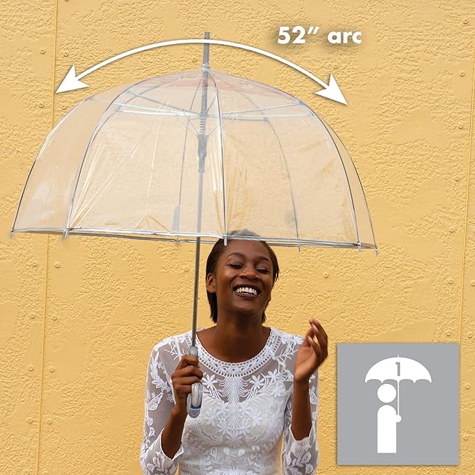 ShedRain 52" Arc Bubble Stick Umbrella & 42" Arc Compact Travel Umbrella