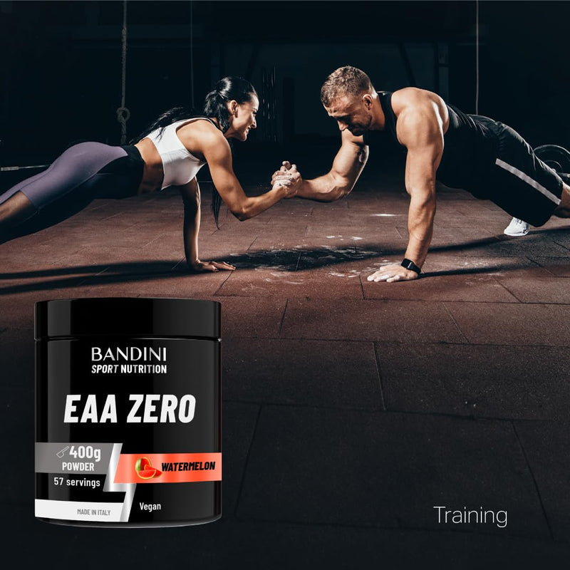Bandini® EAA Essential Amino Acids | 400 g Powder | 9 Fermented Essential Aminoacids EAAs + BCAAs 2.1.1 & Vitamin B6 | Muscle Growth & Recovery | Intra, Pre & Post Workout | Vegan, Watermelon Flavour 57 Portions (Lot de 1)
