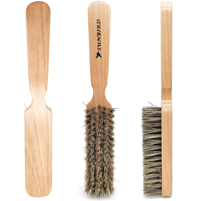 Beard Brush for Men with 100% Natural Bristles - Thick Facial Hair Styling Tool & Blow Dry Brush, Wooden Handle Grooming Kit for Daily Care, Detangling & Itch Relief | Mens Beard Care Gift Set 54A BRUSH