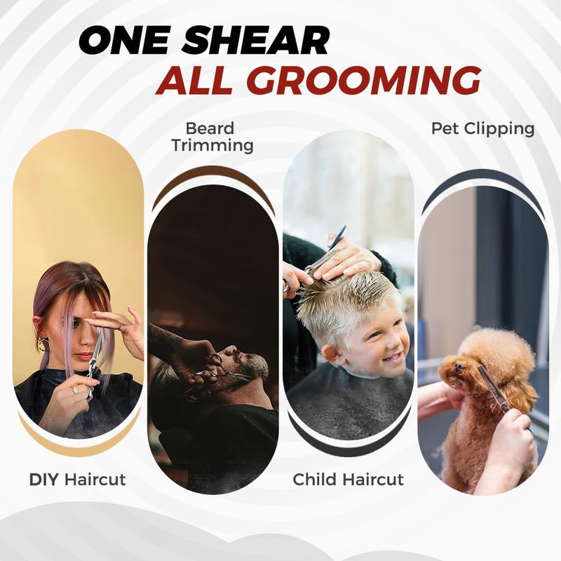 SWAP Professional Hair Cutting Scissors - 6.0'' Japanese SUS 440C Steel Barber Scissors, 60-62HRC Sharp Edge Blade with Adjustable Tension Screw for Salon & Home Use（6.0'' Hair Shears） 6 '' Hair Cutting Scissors