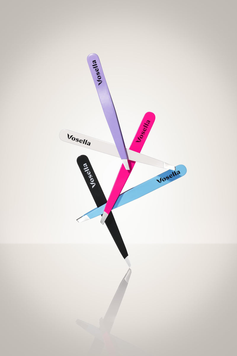 [Australia] - Vosella - Slanted tweezers for precise hair removal, stainless steel, made in Solingen - Black Onyx 