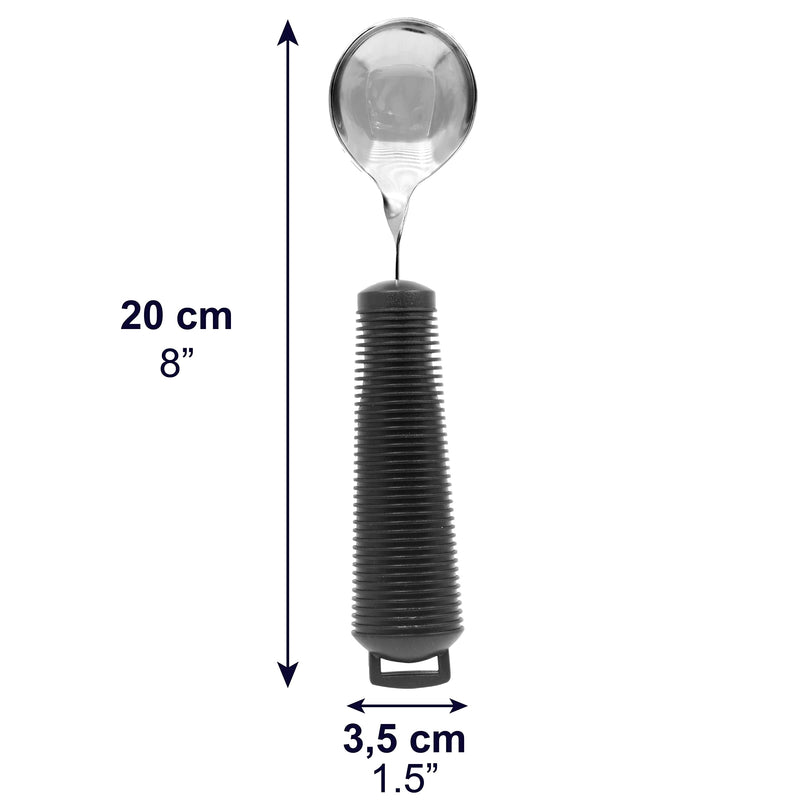 [Australia] - KMINA - Bilateral Adaptive Spoons for Disabled Adults (Adjustable Angle), Bendable, Medical, Curved Arthritic Hands Spoon 