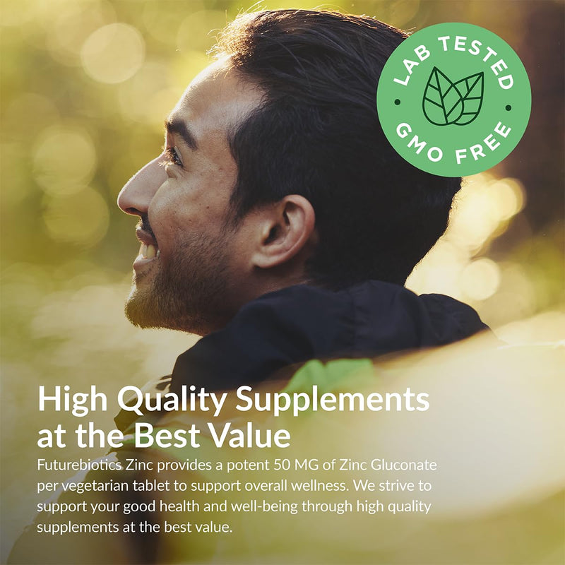 [Australia] - Futurebiotics Zinc 50 MG High Potency, 1 Year Supply - Non-GMO 360 Vegetarian Tablets 