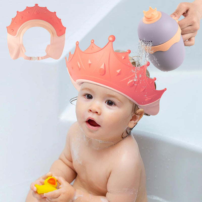 [Australia] - FUNUPUP Baby Shower Cap for Kids with Bath Rinse Cup, Adjustable Toddler Hair Washing Shield Hat Baby Bath Visor Shampoo Hat for Toddlers 6M-9T, Yellow and Blue Pink 