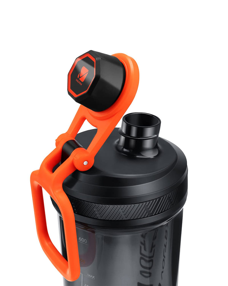 [Australia] - VOLTRX Electric Protein Shaker Bottle - USB Rechargeable Mixer Cup for Shakes and Meal Replacements, BPA-Free Tritan, 24oz orange 