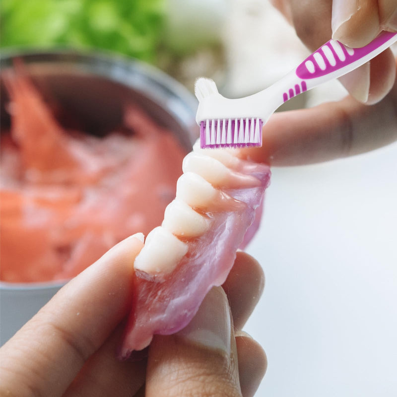 [Australia] - COMNICO denture brushes, 2-piece denture cleaning brush, high-quality hygiene denture toothbrushes for denture care, multi-layer soft bristles denture brush for denture care 