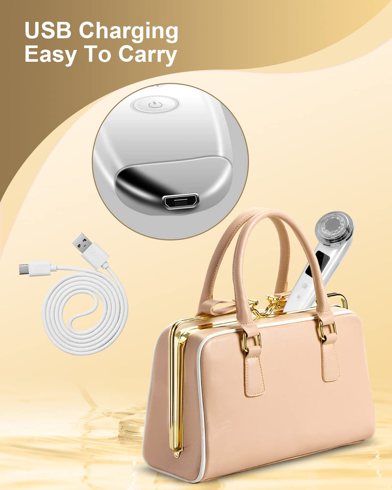 Face Massager Electric Face Lifting 4 in 1 Facial Massager Anti Aging Skin Tightening Firming Skin Care Tools (White) White