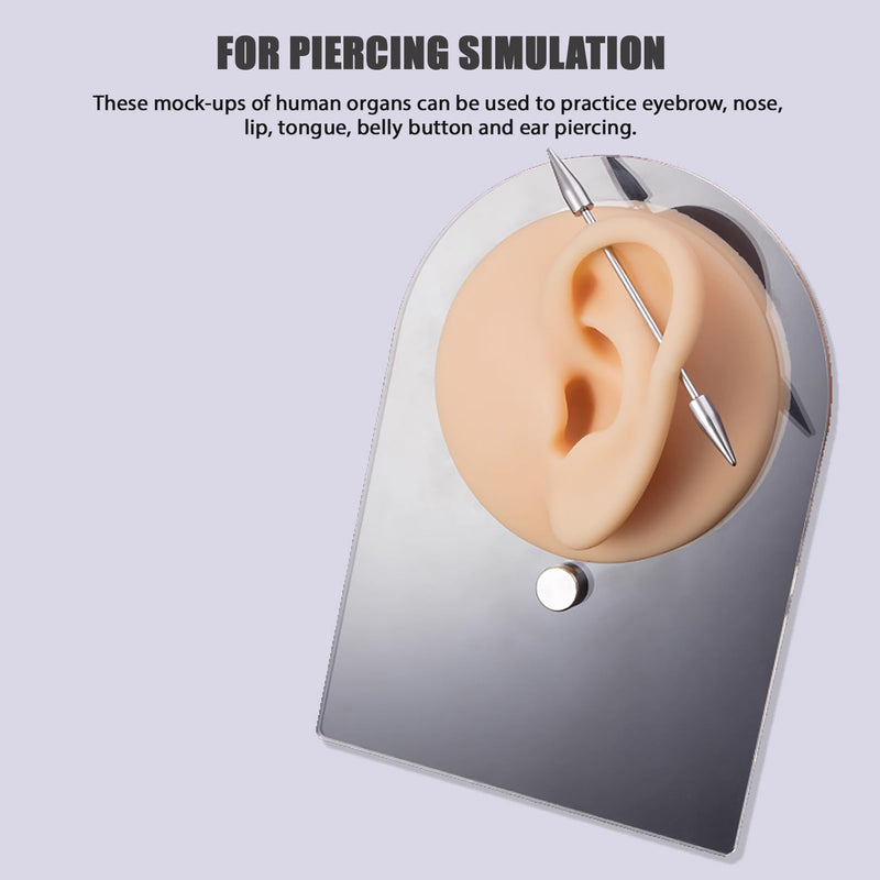 [Australia] - 7PCS Piercing Practice Body Parts,Simulation Soft Silicone Flexible Model Body Part,Ear Eye Nose Mouth Tongue and Belly Button Model,for Piercing Practice and Jewelry Display Acupuncture Teaching Tool 
