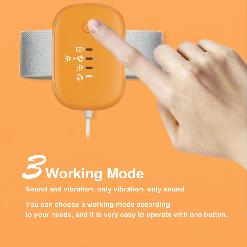 [Australia] - Bed Wetting Alarm for Kids Children, USB Rechargeable, 3 Working Modes, Pee Alarm with Sounds and Vibration, Potty Training Alarm for Boys and Girls (Orange) 