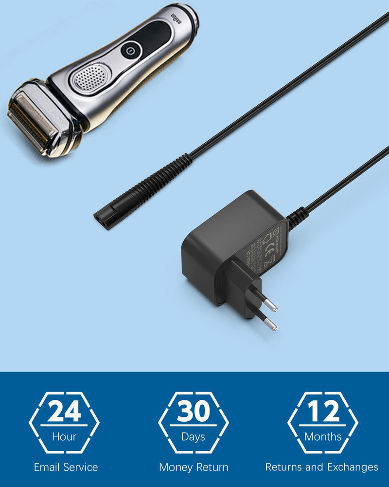 [Australia] - 12V charging cable charger for Braun shaver series 9 8 7 6 5 3 1 Silk epil series 9 7 5 type 492 5544 5542 5210 5408 3030s 3020s 3010s 3090cc 5050cc 190s 790cc 760cc epilator power supply charger cable 1.5m 