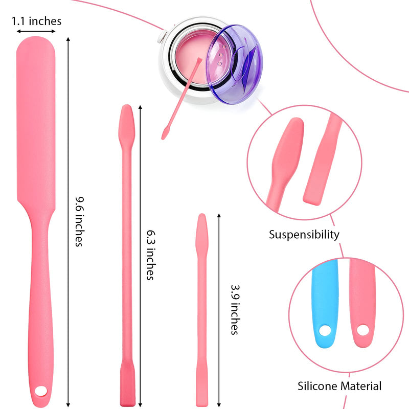 Patelai 12 Pieces Wax Sticks Silicone Waxing Spatulas for Hair Removal Reusable Silicone Applicator Different Sizes Scrapers Hard Sticks for Home Salon Body Use