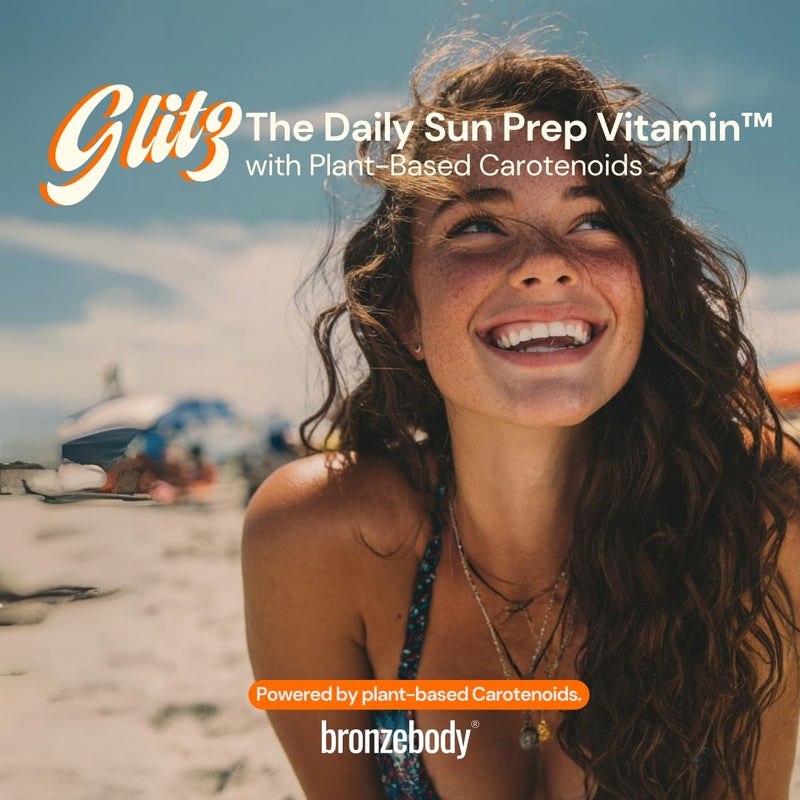[Australia] - Glitz Capsules Enhanced with Tomato Lycopene, Lutein, Vitamin A+E for Accelerated Tanning Vegan Powerful Antioxidant Tocotrienol Melanin Collagen Urucum Annatto Herbal Supplement Detox Sun Prep 