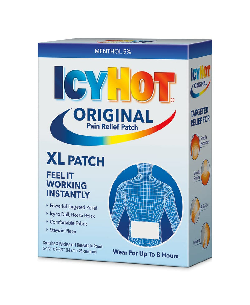 [Australia] - Icy Hot Extra Strength Medicated Patch, XL Back & Large Areas, 3 Count (Pack of 1) 3 Count (Pack of 1) 