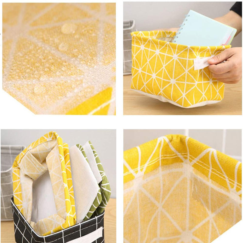 [Australia] - Mini Storage Basket（Pack of 5）- Blend Storage Bins for Makeup, Book, Baby Toy,8x6x5.5 inch Home Decor Canvas Organizers Bag 8x6.3x5.1 inch 