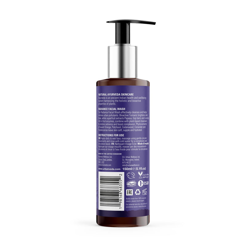 Urban Veda Vitamin C Face Wash for Dry Skin | Natural Face Cleanser For Dull Skin | Turmeric Radiance Face Wash | Moisturizing Face Wash for Women | Hydrating Face Cleanser for Men | 5.1 Fl oz Turmeric & Papaya 5.1 Fl Oz (Pack of 1)