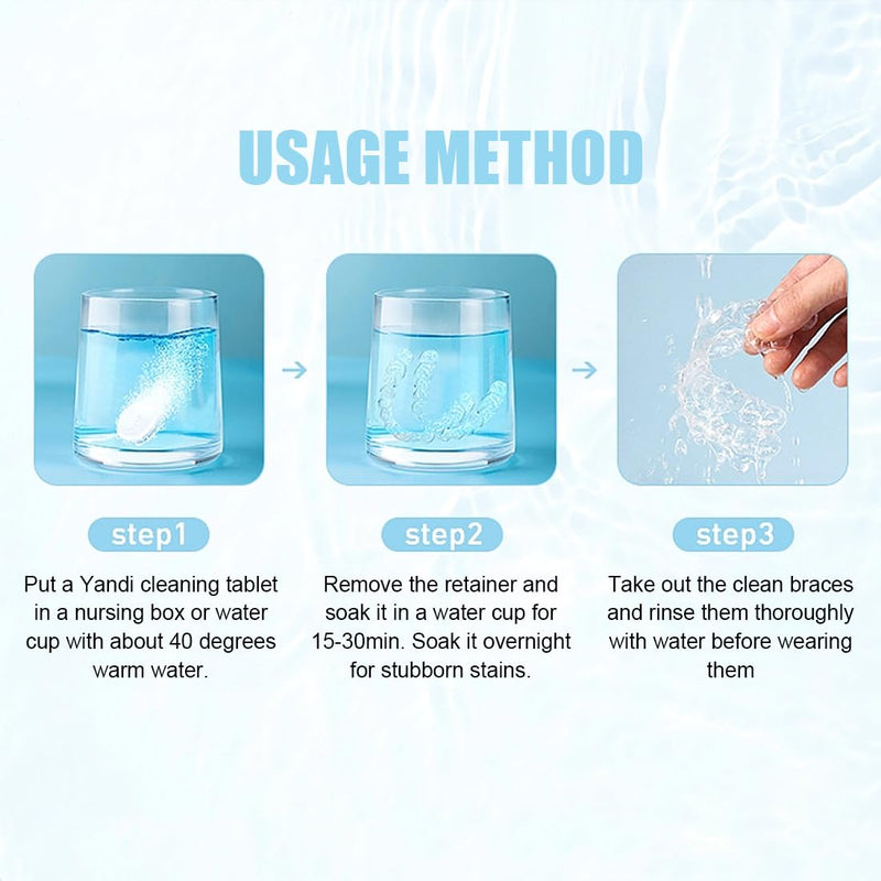 [Australia] - Retainer cleaning tablets 30 tablets Retainer fresh braces cleaning tablets retainer cleaner tablet mouth guard dentures dentures 