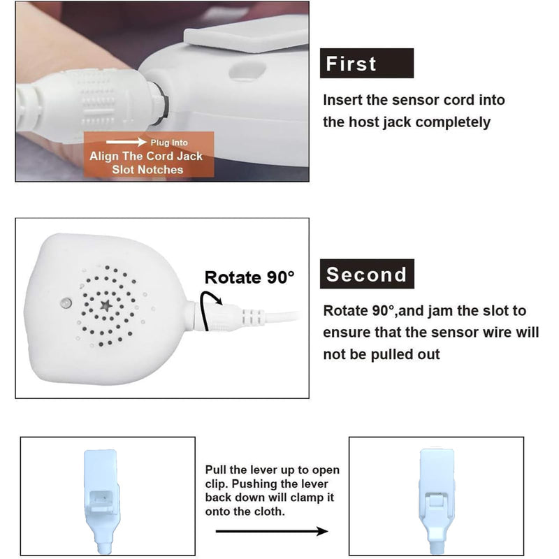 [Australia] - Bedwetting Alarm for Boys, Girls & Older Kids - 3-Mode Adjustable Volume Pee Alarm, Reusable Sensor with Vibration/Sound Combo, Potty Training Solution for Kids/Teens,USB Charging(White) White 