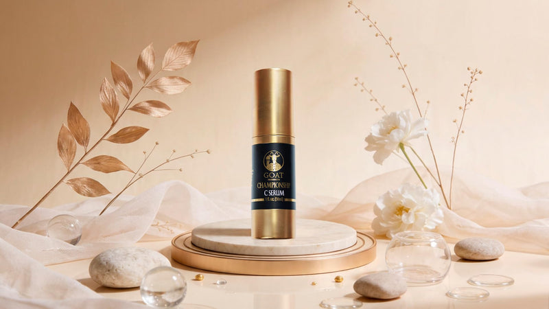 GOAT Products Championship C Serum – Vitamin C Brightening Face Serum with Hyaluronic Acid & Caffeine, Anti-Aging Formula for Fine Lines & Dullness, 1 fl oz (30ml)